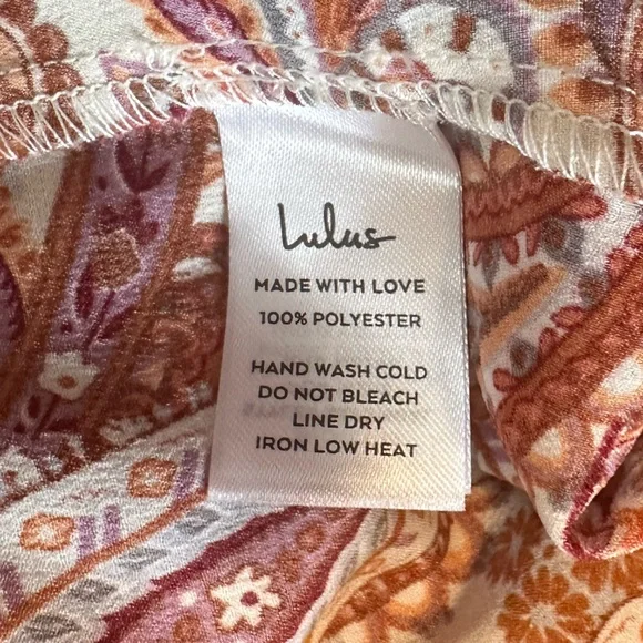 NEW Lulu's Satin Take A Walk With Me Paisley Wrap Front Midi Slip Skirt Medium - Picture 7 of 11